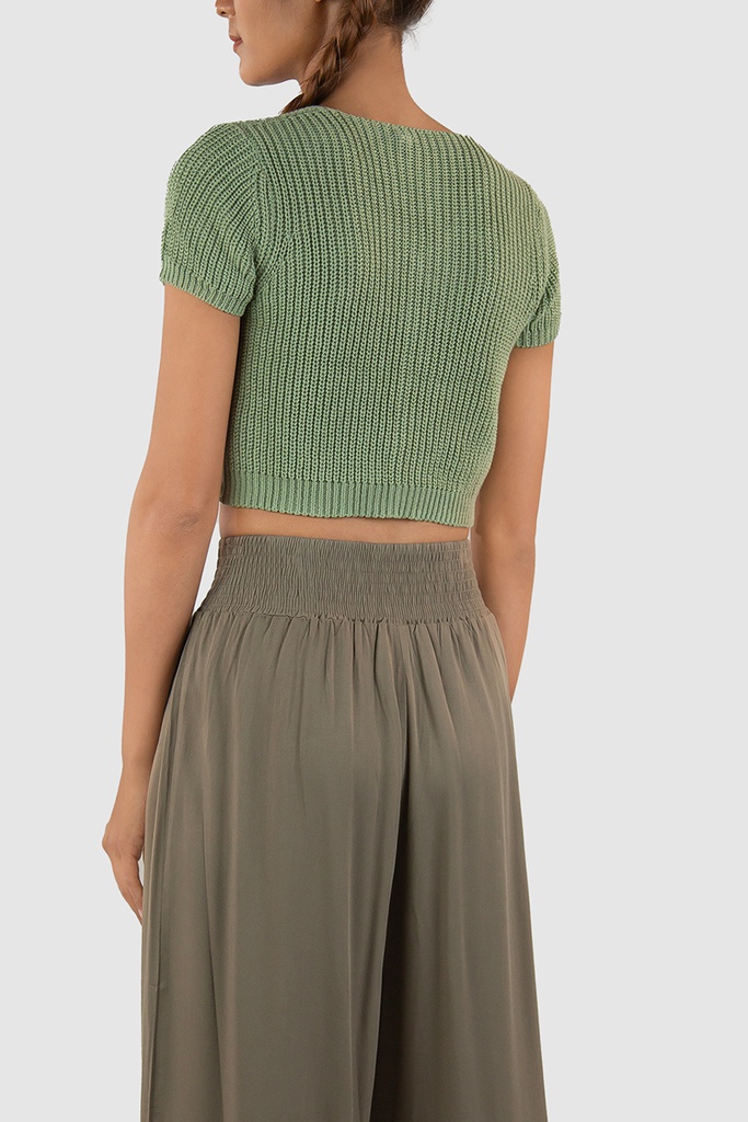 GH23070 Knit Crop Top Lady