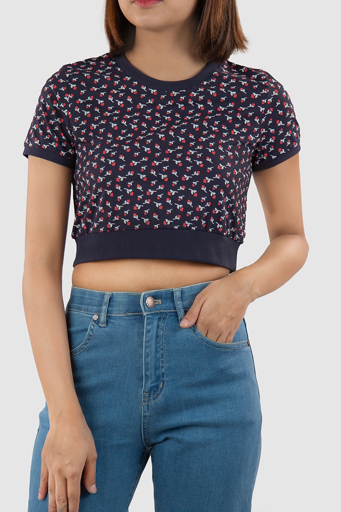 GH23121 Floral Crop Top Lady