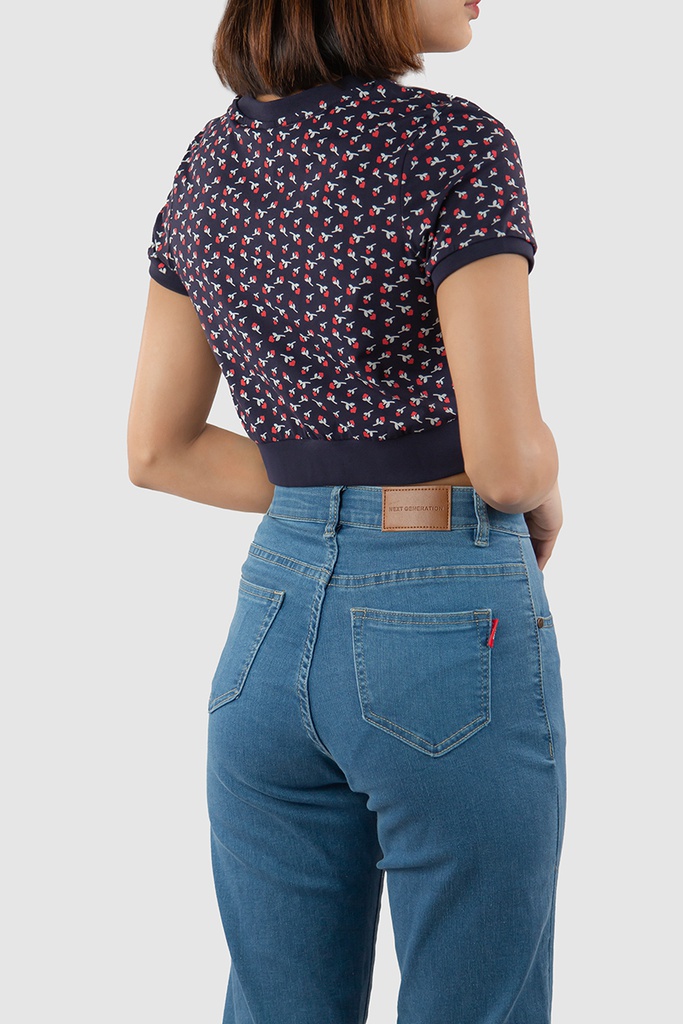 GH23121 Floral Crop Top Lady