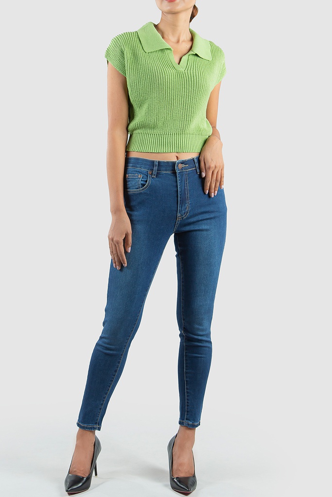 GH23131 Knit Crop Top Lady