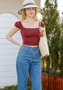 GH23122 Wide Neck Top Women