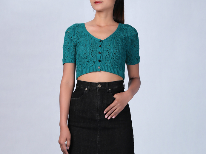 XH213455 Knit Lace Top Lady