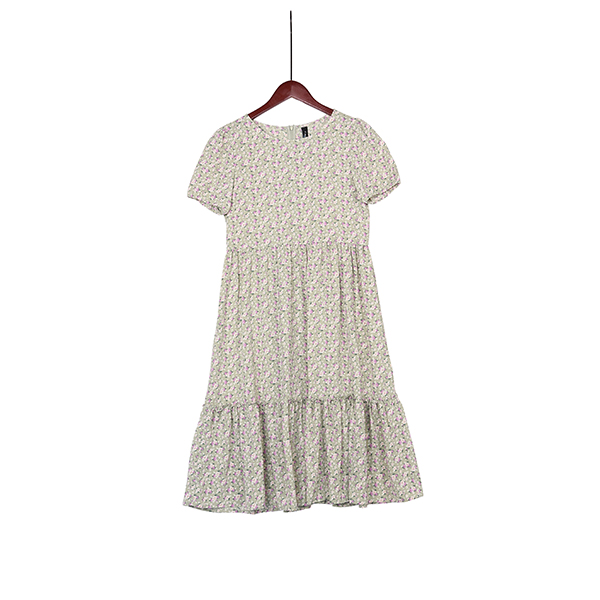 XL212983 Floral Frill Dress Lady