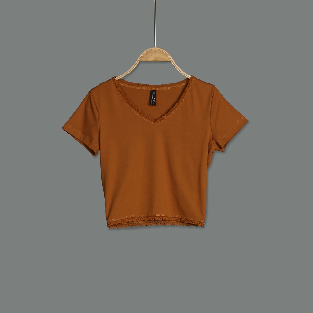 XH213227 V Neck Crop Top