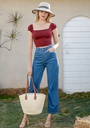 GH23122 Wide Neck Top Women