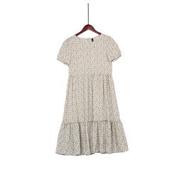 [XL212983] XL212983 Floral Frill Dress Lady