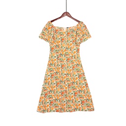 [XL213024] XL213024 Floral Chiffon Dress