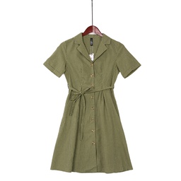 [XL212989] XL212989 Cotton Shirt Dress Lady