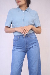 GH23099 Collared Crop Top Lady
