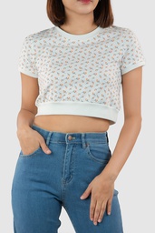[GH23121] GH23121 Floral Crop Top Lady
