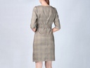 XL213402 Plaid Square Neck Dress Lady