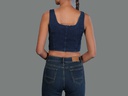 GH33328 Denim Crop Top Lady