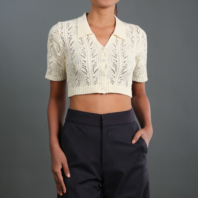 XH213503 Knit Crop Top Lady