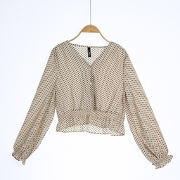 [XH113383] XH113383 Crop Top Blouse Lady